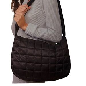 Avon Black Quilted Puffer Bag NWT